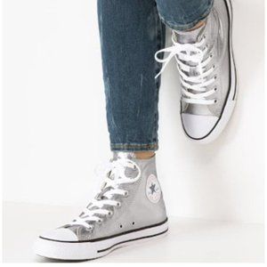 Converse sneakers shoes fashion slip in flat silver  gray